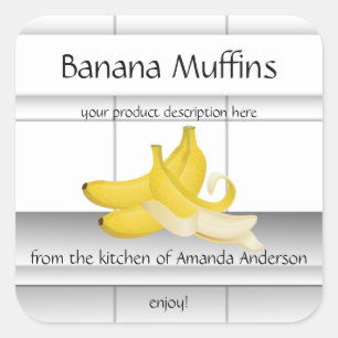 Tuiles de Cuisine Muffins à la Banane Étiquette de