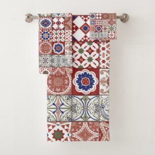 Tuiles marocaines - bordeaux et bleu