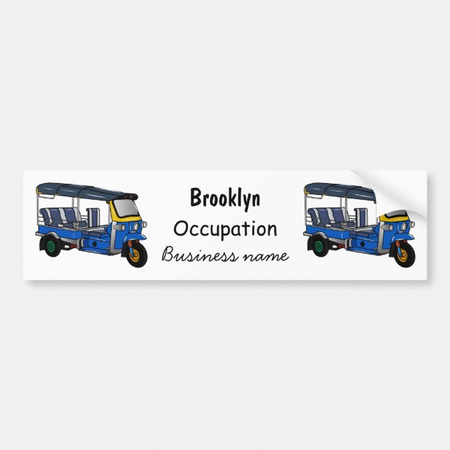 Tuk Tuk Cartoon Illustration Autoaufkleber (Vorne)