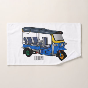 Tuk Tuk Cartoon Illustration Badhandtuch Set
