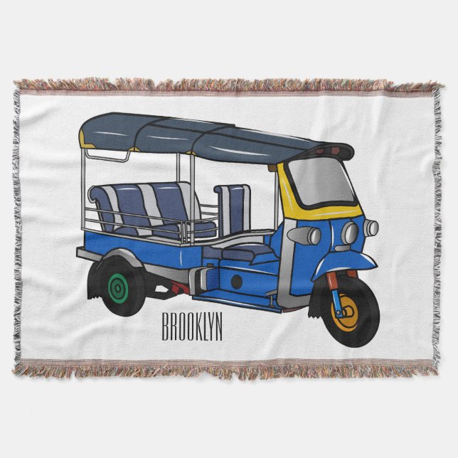 Tuk Tuk Cartoon Illustration Decke (Vorderseite)