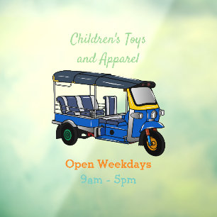Tuk Tuk Cartoon Illustration Fensteraufkleber