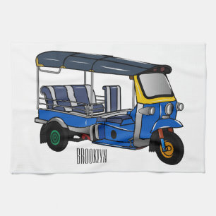 Tuk Tuk Cartoon Illustration Geschirrtuch