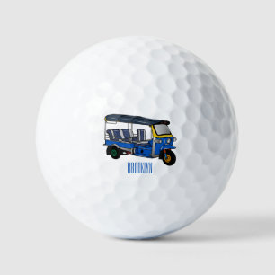 Tuk Tuk Cartoon Illustration Golfball
