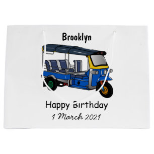 Tuk Tuk Cartoon Illustration Große Geschenktüte