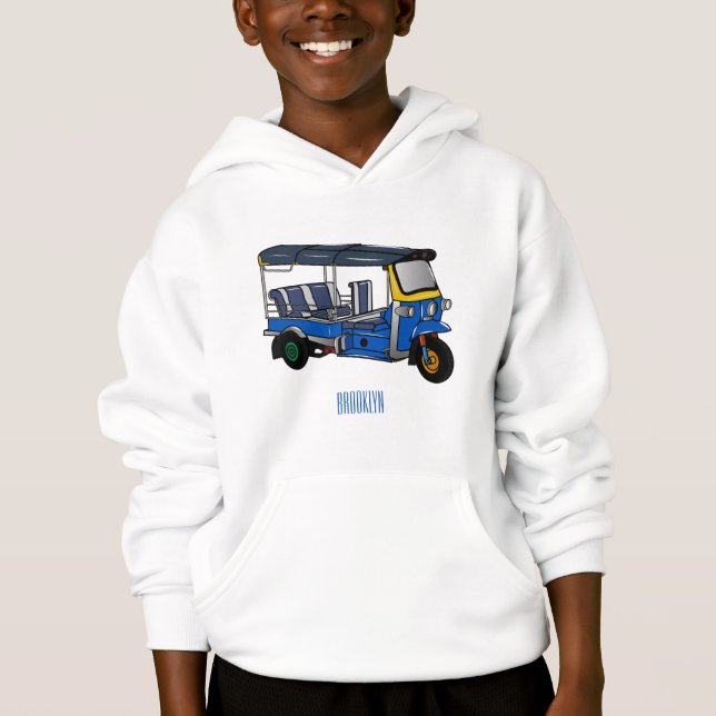 Tuk Tuk Cartoon Illustration Hoodie (Vorderseite)