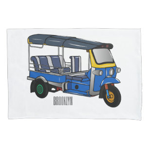Tuk Tuk Cartoon Illustration Kissenbezug