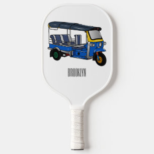 Tuk Tuk Cartoon Illustration Pickleball Schläger