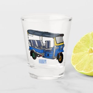 Tuk Tuk Cartoon Illustration Schnapsglas