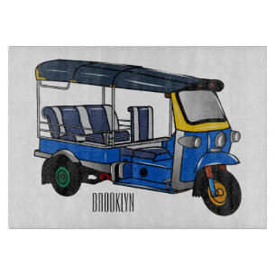 Tuk Tuk Cartoon Illustration Schneidebrett