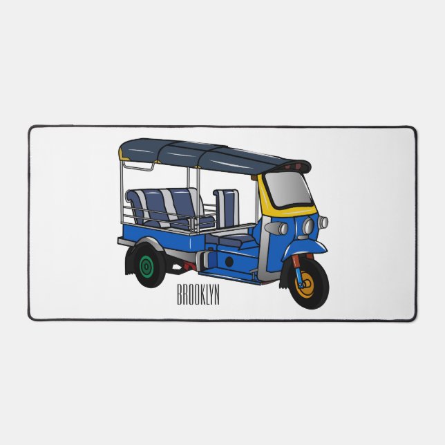 Tuk Tuk Cartoon Illustration Schreibtischunterlage (Vorderseite)