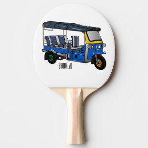 Tuk Tuk Cartoon Illustration Tischtennis Schläger