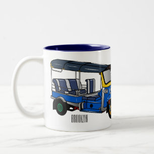 Tuk Tuk Cartoon Illustration Zweifarbige Tasse