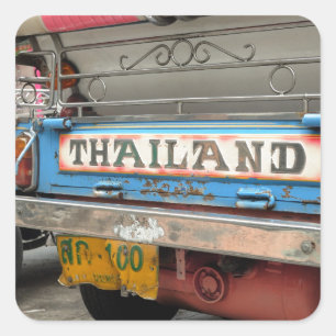 Tuk-Tuk-Taxi Bangkok Thailand Quadratischer Aufkleber