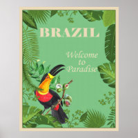 Tukan-Dschungel-Wandkunst, Brasilien-Reiseposter
