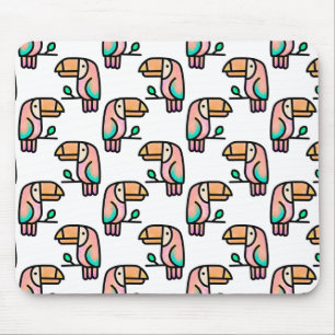 Tukan Dschungelvogel Pastell Regenbogen Cartoon Mu Mousepad