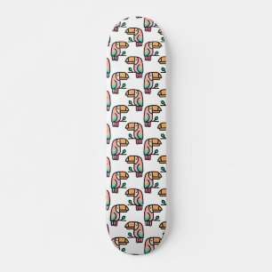 Tukan Dschungelvogel Pastell Regenbogen Cartoon Mu Skateboard