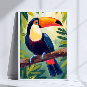 Tukan Farbiger Tropenvogel Aquarell Poster