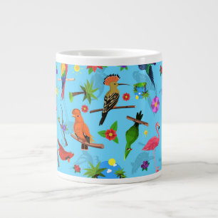 Tukan Flamingo und Arara nahtloses Vögel-Muster Jumbo-Tasse