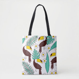 Tukan-Orchidee Vintage-Palmen-Muster Tasche