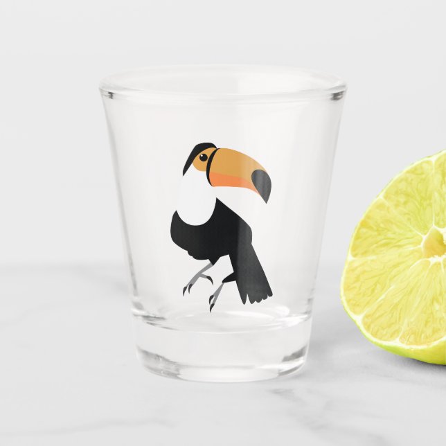 Tukan Schnapsglas (Vorderseite)