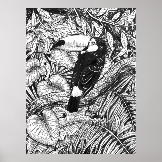 Tukan tropischer Garten Poster (Vorne)