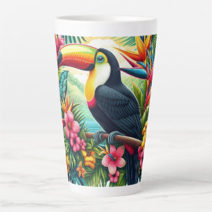 Tukan Vogel aus dem Dschungel/Regenwald Milchtasse