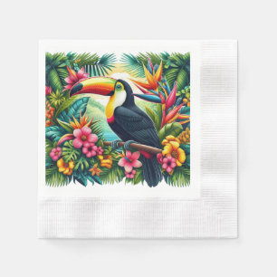 Tukan Vogel aus dem Dschungel/Tropen Serviette