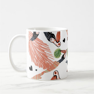 Tukan Vögel Sommer Tropische Grünpflanzen Kunst Kaffeetasse