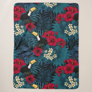 Tukane und tropische Flora, grün und rot Sherpadecke