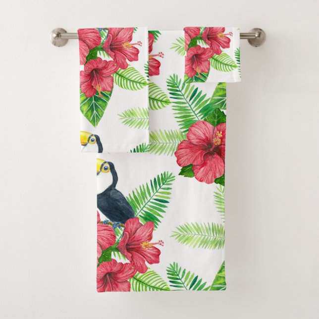 Tukanisches und tropisches Bouquet Badhandtuch Set (Insitu)