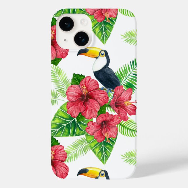 Tukanisches und tropisches Bouquet Case-Mate iPhone 14 Hülle (Rückseite)