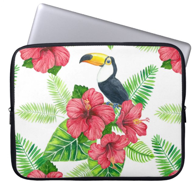 Tukanisches und tropisches Bouquet Laptopschutzhülle (Vorderseite)