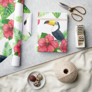 Tukanisches und tropisches Bouquetpapier Geschenkpapier