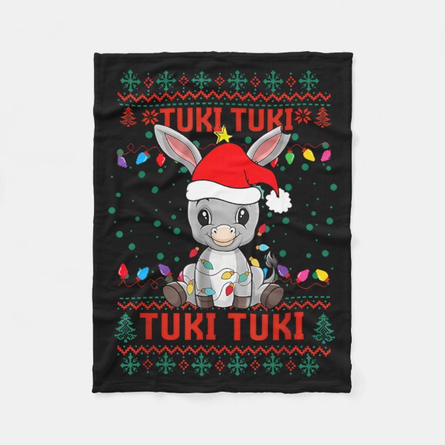Tuki Tuki Santa Hat Spanish Mexican Christmas Swea Fleecedecke (Vorderseite)