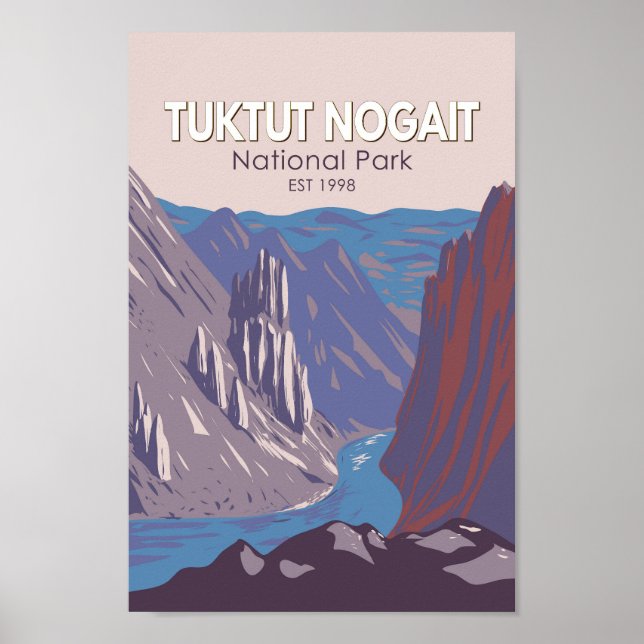 Tuktut Nogait Nationalpark Kanada Reisen Vintag Poster (Vorne)