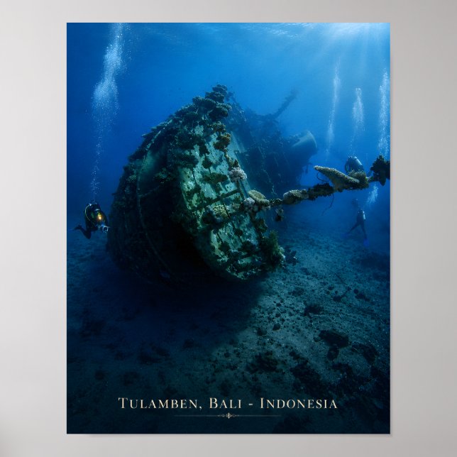 Tulamben Bali Schiffswrack Poster (Vorne)