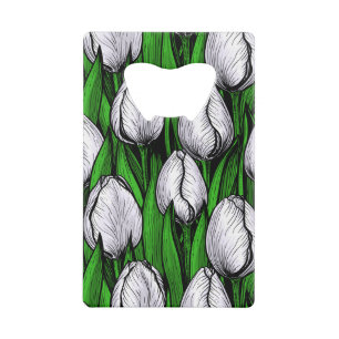 Tulières blanches avec feuilles verts