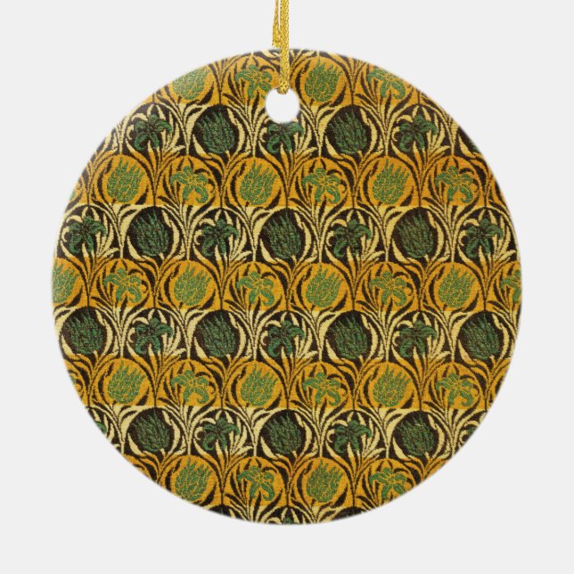 Tulip and Lily Pattern (by William Morris) Keramik Ornament (Hinten)