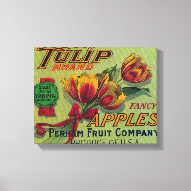 Tulip Apple Crate LabelYakima, WA Leinwanddruck (Vorderseite)