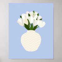 Tulip Arrangement Floral Vase Blue