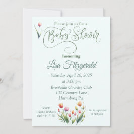 Tulip Baby Shower Einladung