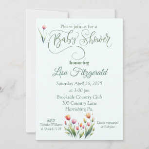 Tulip Baby Shower Einladung