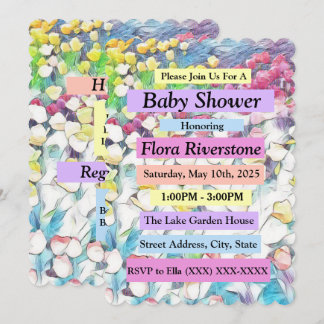 Tulip Baby Shower Invitation (Floating Effect) Einladung