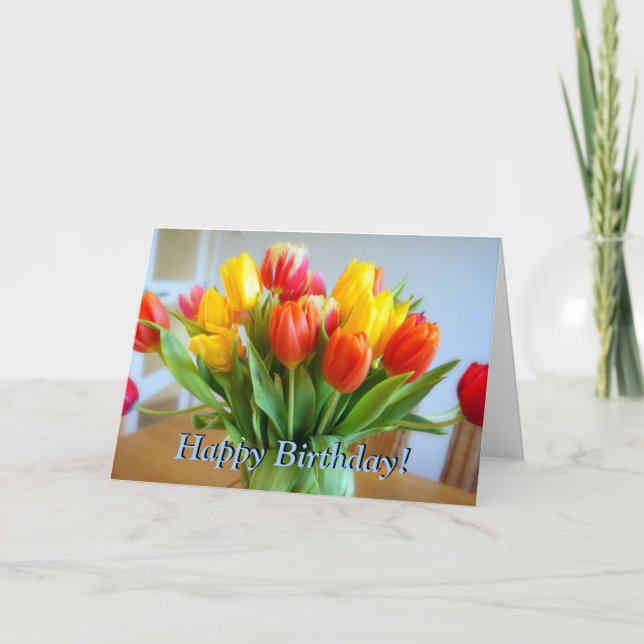 Tulip Birthday Karte (Vorderseite)