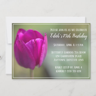 Tulip Birthday Party Einladung