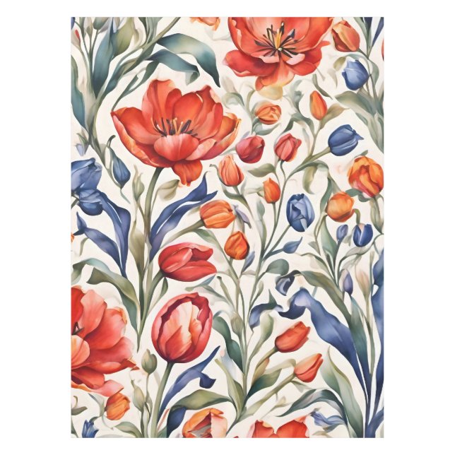 Tulip Bloomers WC Musterdesign Tischdecke (Vorderseite)