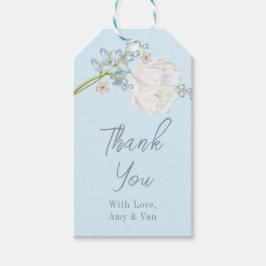 Tulip Blue Floral Wedding Geschenkanhänger