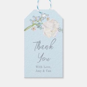 Tulip Blue Floral Wedding Geschenkanhänger