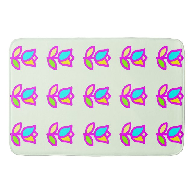 TULIP-BLUME-DESIGN FÜR IHREN TISCH BADEMATTE (Vorderseite)